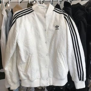 Adidas + Urban outfitters floral Bomber jacket